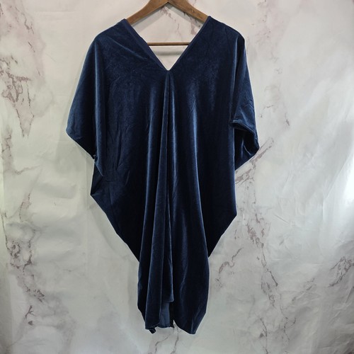 Anthropologie Dress Womens Small Blue Velvet Shift V Kimono Corey Lynn Calter - Picture 6 of 12