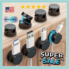 8 Pack 360  Rotatable Magnetic Cable Clips Cord Holder Adhesive Wire Organizer