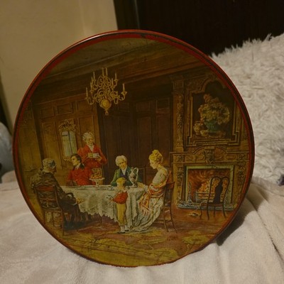 Vintage Metal Round Storage Tin Merita De Luxe Bread Advertising Lite Fruit Cake