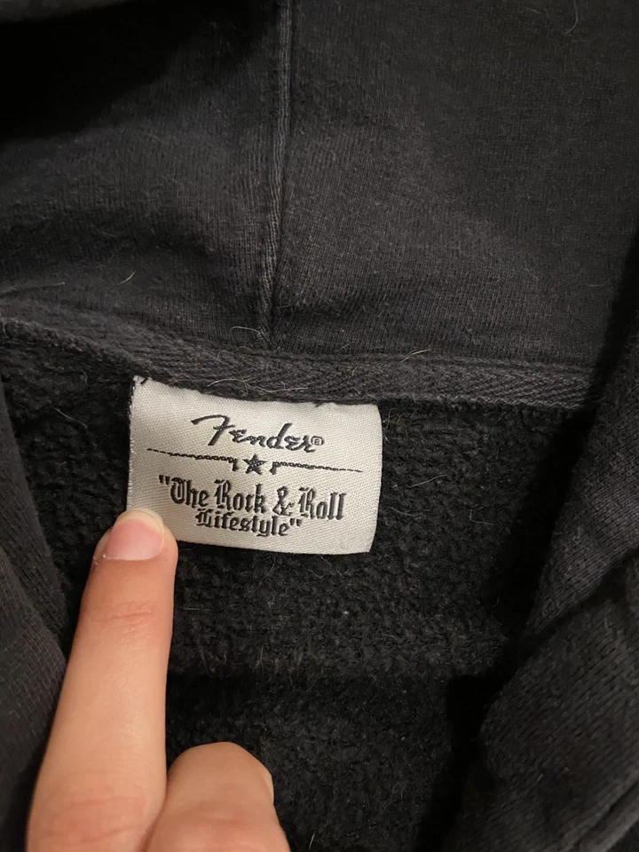 Fender Guitars Black Pullover Hoodie Hood Sweatshirt Rock & Roll Lifestyle Men S - Image 3 of 4