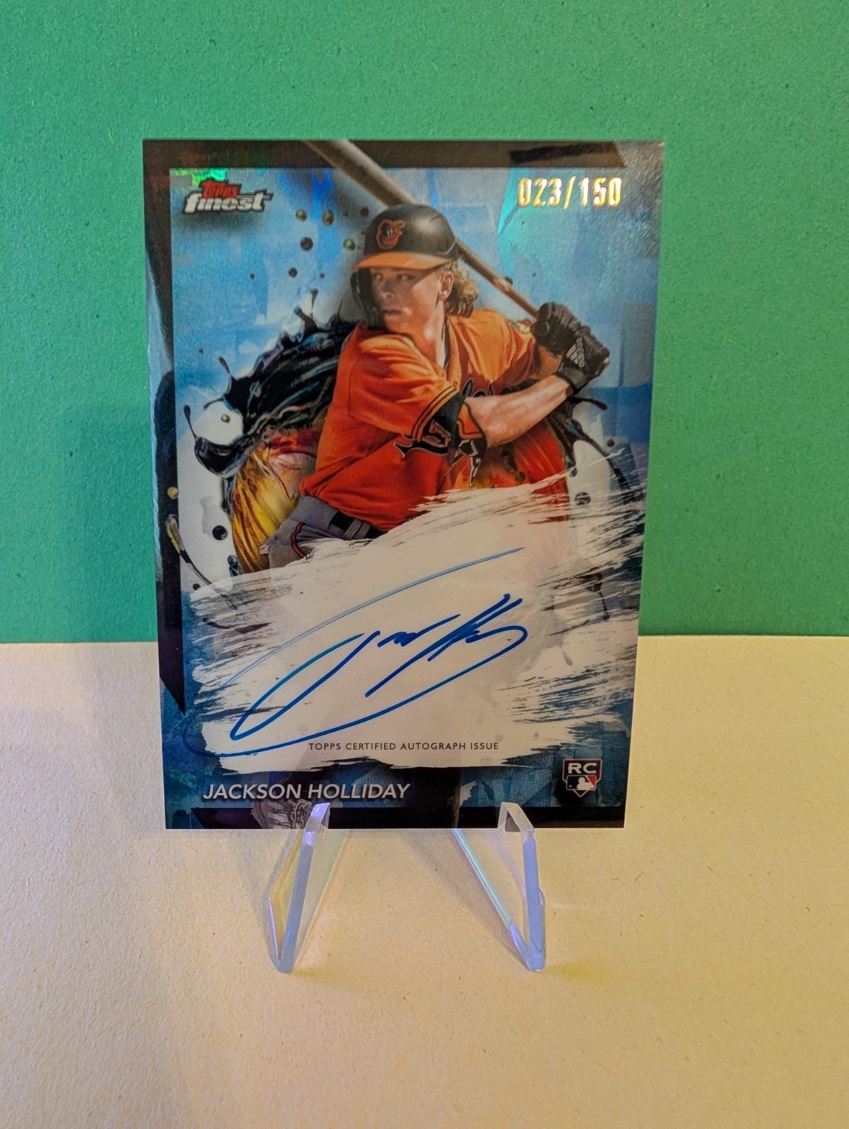 2024 Topps Finest Jackson Holliday Sky Blue Refractor Auto RC /150 Orioles