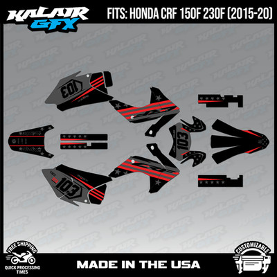 Graphics Kit for HONDA CRF150F CRF230F (2015-2020) Usa Series-Red Shift