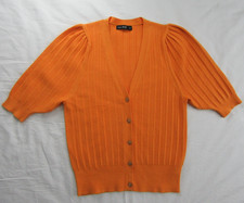 F F - Size S - Orange - Knitted - Short Sleeve Cardigan