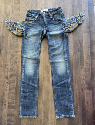 Jeremy Scott adidas Wings Jeans 27 in Blue, Women s