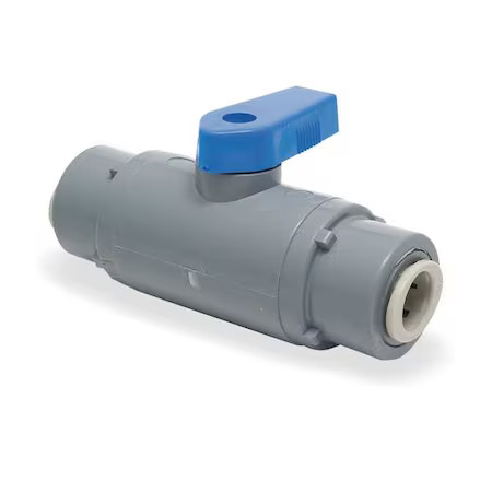 Zoro Select Pvc 638-6Smc6smc-F Manual 2-Way Ball Valve, Push, Pvc, Pvc