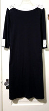 FLASH SALE!! Cali & York Nautical Jersey Knit Dress Large Black White Boat Neck