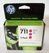 New Sealed OEM HP 711 3-pack 29-ml Magenta DesignJet Ink Cartridge, EXP:2021