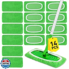 14Pcs Reusable Microfiber Mop Pads Compatible with Sweeper Mops,Dry Sweeping 