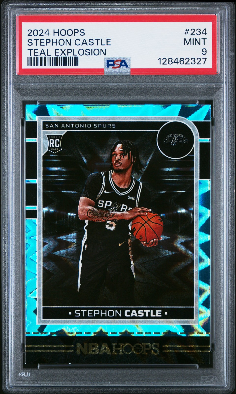 2024 PANINI NBA HOOPS TEAL EXPLOSION #234 STEPHON CASTLE PSA 9