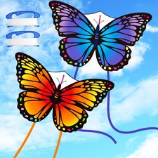 2 Pcs Kites Butterfly Kite 55 x 28 Large Kites with 328ft String Colorful Bea...