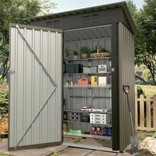 Outdoor Storage Shed 152X91cm (5x3FT) Metal Garden Storage Shed w/ Lockable Door