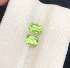 2 Carats Natural Peridot Pair / Faceted Loose Gemstone/ For Jewejry and Gifts