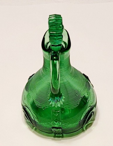 Vintage Dewey Green Cruet W/Stopper Greentown Glass EAPG 5.75" Tall - Picture 4 of 11