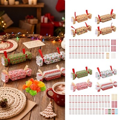 Christmas Gift Boxes 4PCS-Multicolor Paper Holiday Party Crackers Candy Treats .