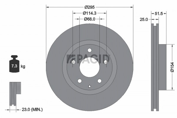 2X Pagid Bremsscheibe 55676NC FüR Mazda Bm Bn Cx Dk Bmlfp Bmlfs BM4 BN4 Skyactiv-image