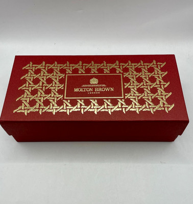 MOLTON BROWN LEERE GESCHENKBOXEN ROT 9 x 4 x 2,5 ZOLL TIEF NEU X 10