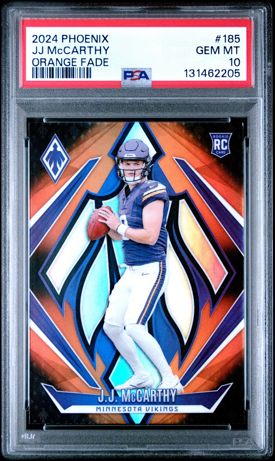 2024 PANINI PHOENIX ORANGE FADE #185 JJ MCCARTHY PSA 10