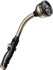 RESTMO Watering Wand Heavy Duty, Metal Garden Hose with 10 Spray Bronze 