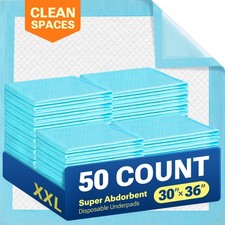 30" x 36" 50 Count Super Absorbency Disposable Bed Pads for Adults, Leakproof...