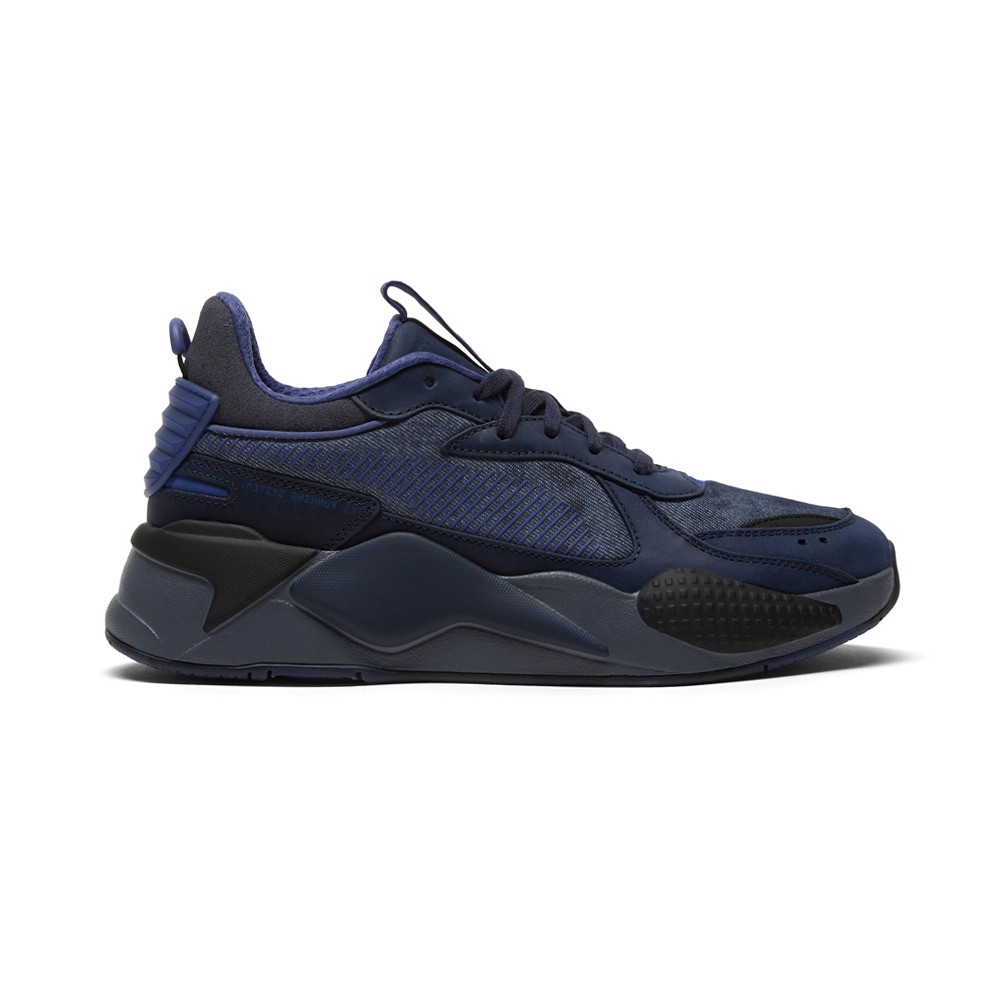PUMA RsX Latin Punk Lace Up Mens Blue Sneakers Casual Shoes
