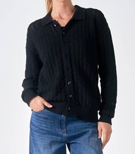 Elan Button Down Cardigan Sweater Black