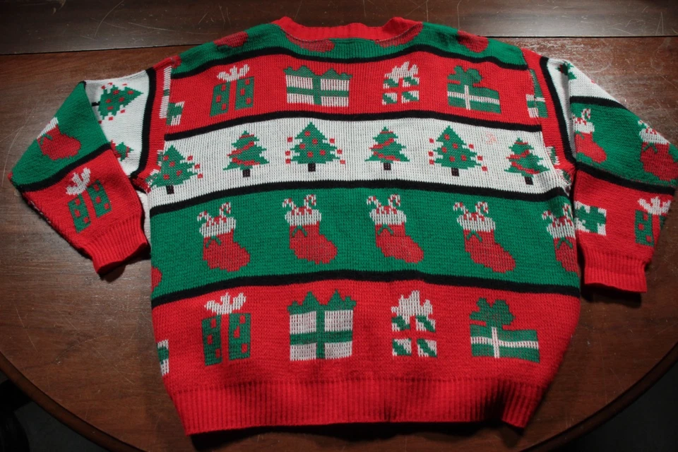 Винтажный Cabin Creek Рождественский кардиган праздник уродливый свитер вечеринки L - Изображение 4 из 4
