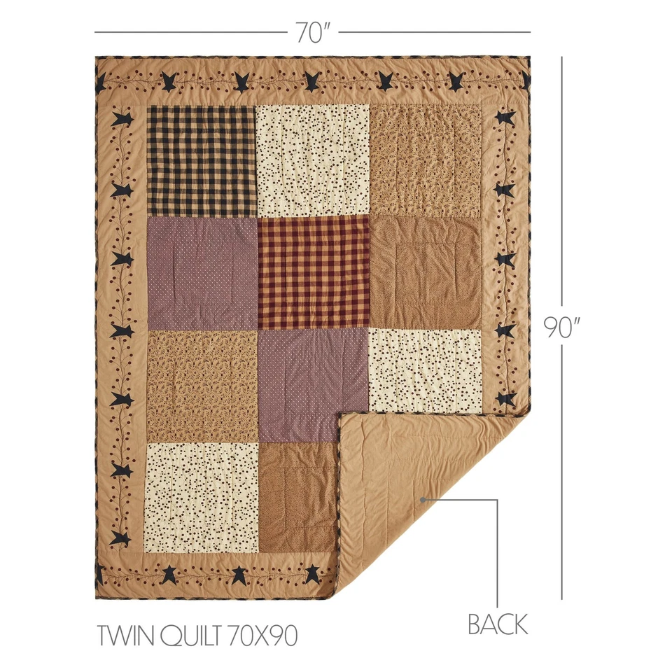 Pip Vinestar Twin Quilt 70Wx90L VHC Brands - Image 3 of 4