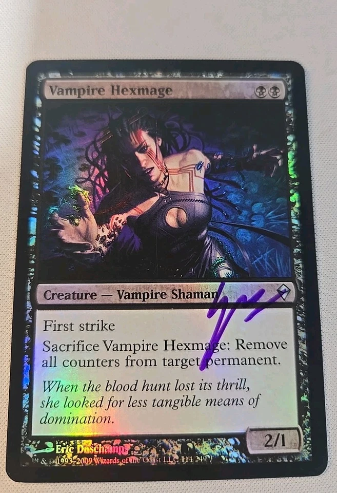MTG FOIL Vampire Hexmage  - Zendikar  Signed By Artist Eric Deschamps - Image 4 of 4