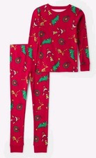 Dr. Seuss The Grinch Christmas Carter's Pajamas Kids 5T L/S Cotton Red EUC