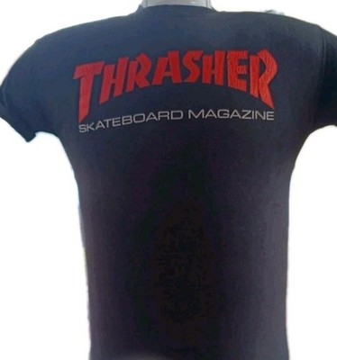 Thrasher Shirt XS 42 S M Ausgewaschen Schwarz Grunge Used Look Skater