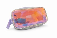 Holographic Iridescent Cosmetic / Pencil Bag   Zippered, Lightweight  Stylish
