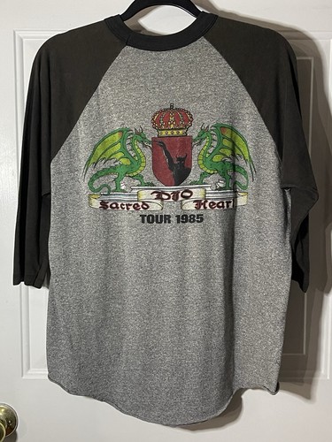 DIO Sacred Heart Tour Shirt Vintage 1980's Original Concert Shirt 3/4 Sleeves L - Picture 5 of 12