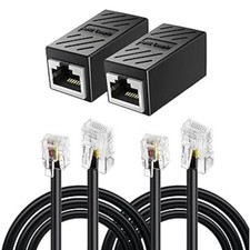 QTMMC 2 Pack RJ45 Adapters RJ11 to RJ45 Telephone Cables Expansion Splitter Conv