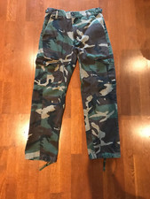 Propper Woodland Army Camo Fatigues Cargo Trouser Pants Size 18 28x26 Kids Youth