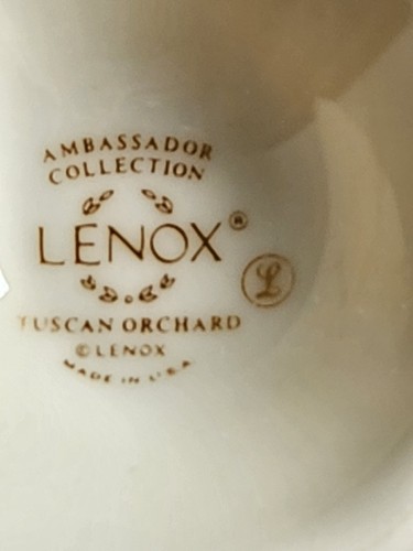 6 Lenox Tuscan Orchard Cups & Saucers 312268 Ambassador Collection - Picture 7 of 24