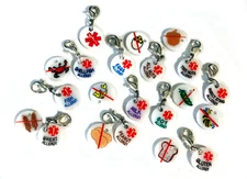 Medical ID Mini Charm Charms Food Allergies & More For Kids, Teens, Adults 