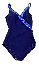 Women's Roxanne Swimsuit Bra Sized Blue One Piece Vintage Size 16/38D New