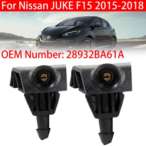2x Ugello spruzzatore lavavetri anteriore Jet nero per Nissan JUKE F15 2015-2018^ - Foto 5 di 20