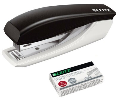LEITZ Mini-Heftgerät 5517 SCHWARZ No.10 Hefter inkl. 1000 Leitz Heftklammern