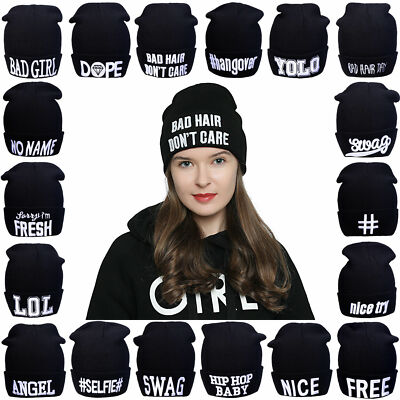 Statement Mütze Bad Hair Day Logo Wintermütze schwarz Hip Hop Beanie cool