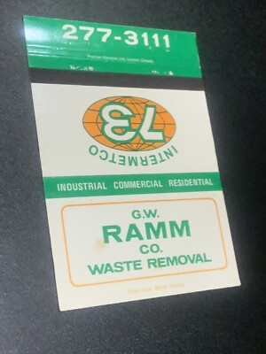 Vintage Large Matchbook  GW Ramm Co Waste Removal 