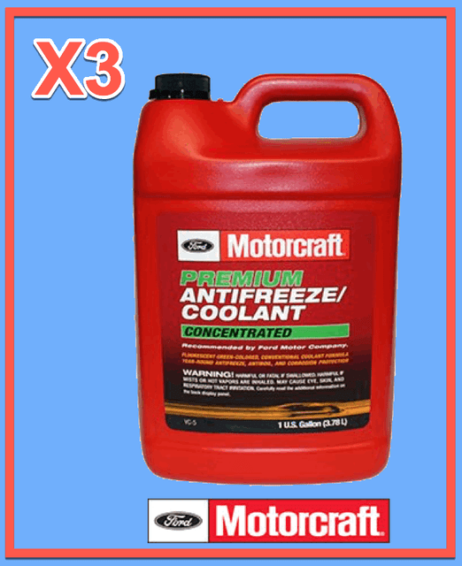 3 X Gallon Engine Coolant/Antifreeze Motorcraft VC5 Premium