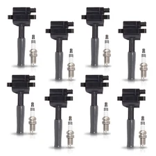 8pcs Ignition Coil & 8pcs Platinum Spark Plug for 1999-2002 Jaguar XK8 V8 4.0L
