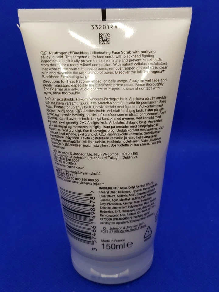 Exfoliante facial eliminador 2% ácido salicílico para piel propensa a espinillas Neutrogena 150 ml Foto 2 de 2