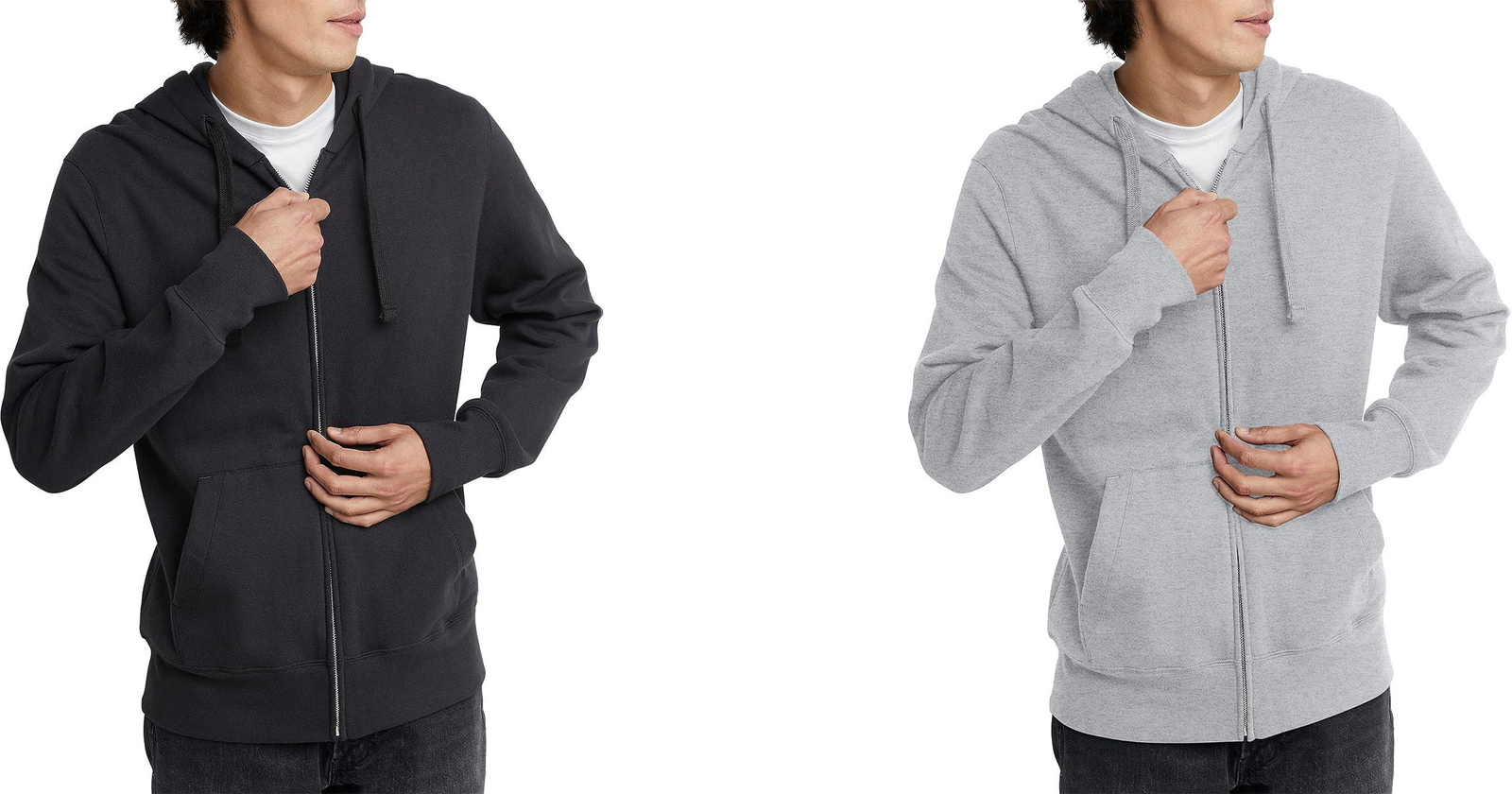 Hanes Originals Men's Midweight Fleece Zip-Up Hoodie | eBay