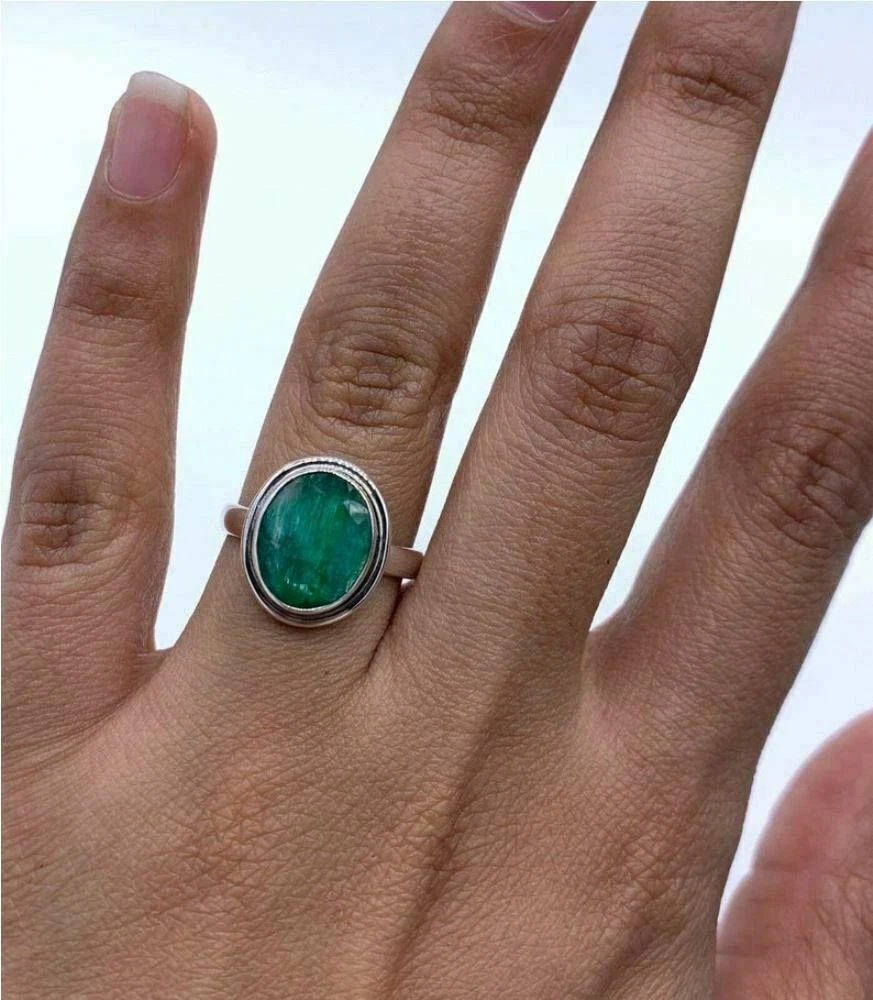 Boho cheap emerald ring