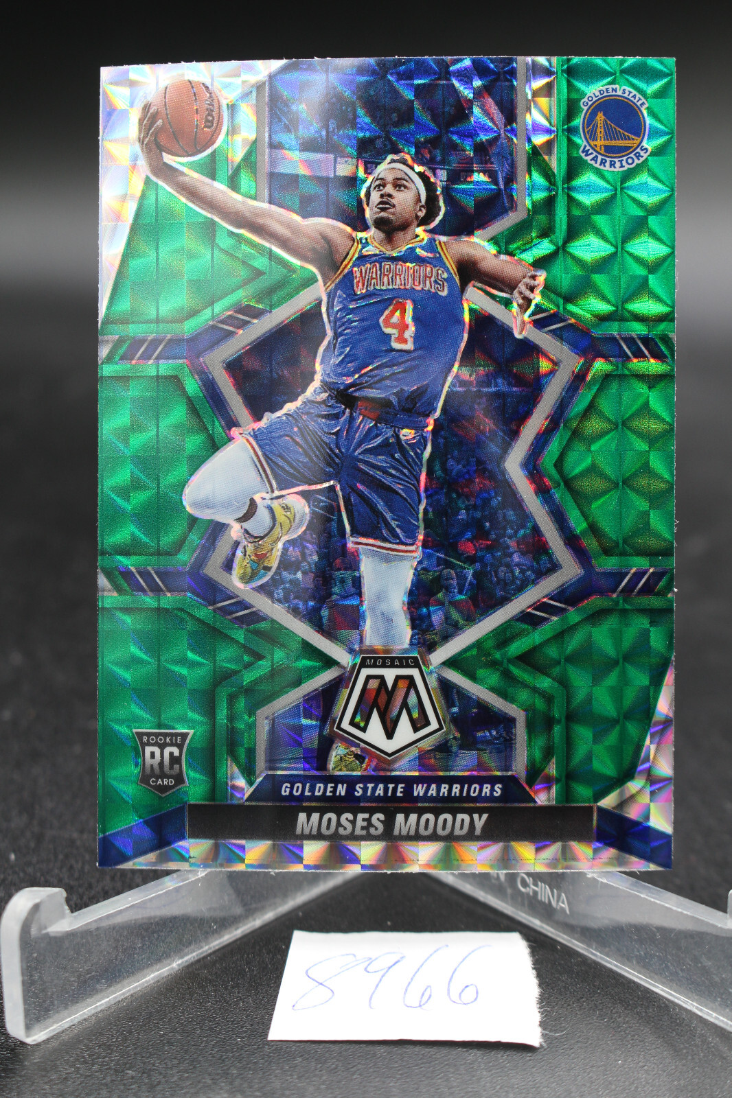 2021-22 Panini Mosaic - Rookies Green Mosaic Prizm #211 Moses Moody (RC)