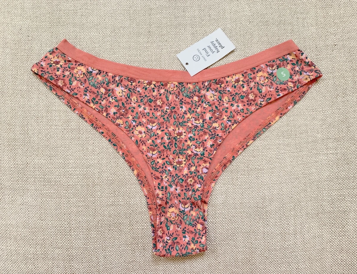 GILLY HICKS by Abercrombie Hollister PANTIES Pink Floral Cotton Cheeky S NWT