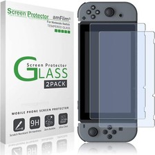 amFilm Nintendo Switch Screen Protector 2 Pack , Premium Tempered Glass Screen