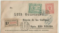 Stamps Uruguay, First mail, first day registered Monte video , Rincon 1925